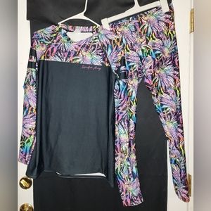 Spacefish Army rash guard and leggings XL